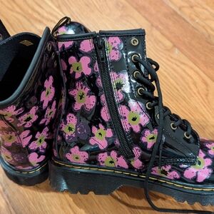 Dr. Martens Kids Boots - Black and Pink Floral